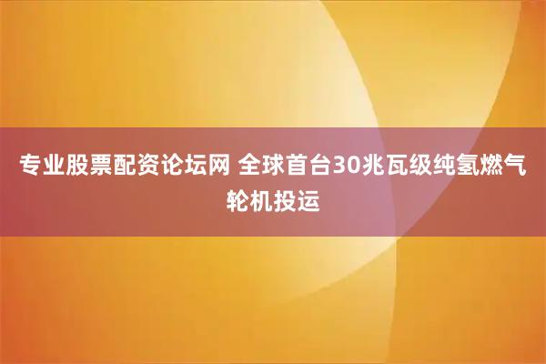 专业股票配资论坛网 全球首台30兆瓦级纯氢燃气轮机投运